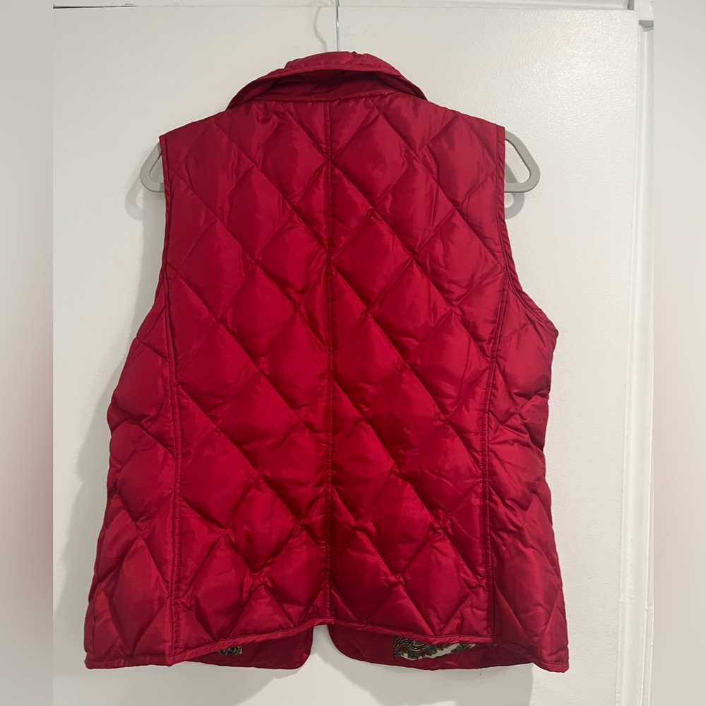 Talbots Vintage Red Down‎ Quilted Puffer Vest Sz. L - Picture 3 of 9